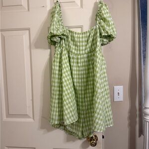 Green Checkered Romper